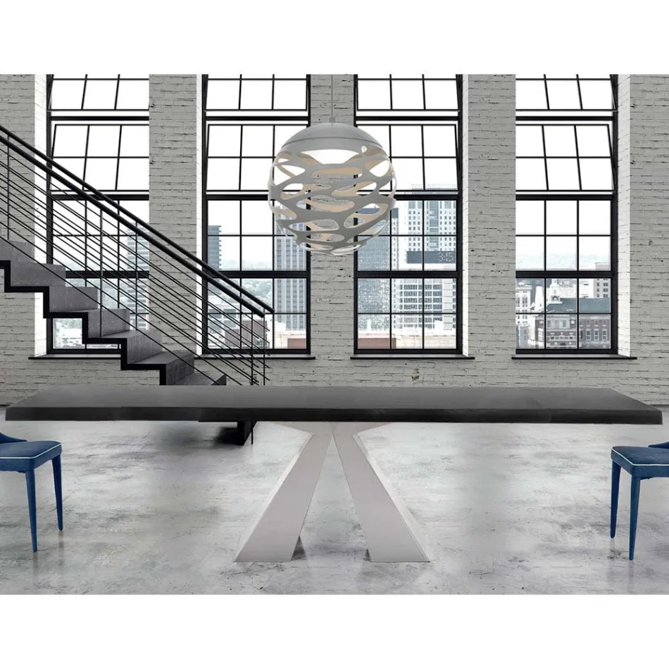 طاولة خشبية حديثة قابلة للتمديد حتى 300 سم صنع في إيطاليا - دالماتيان Viadurini