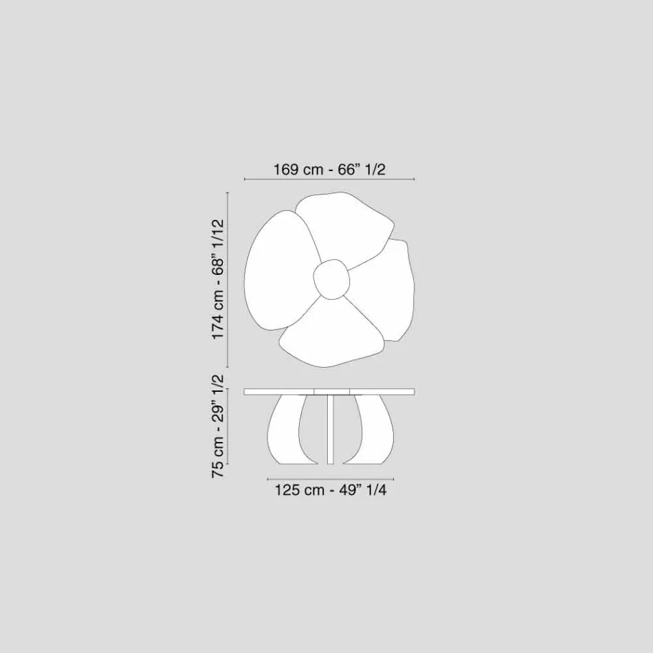 طاولة من خشب البلوط المصقول مع لمسة نهائية من الشمع من تصميم آندي Viadurini