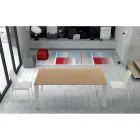 طاولة خشبية مكسوة قابلة للتمديد حتى 325 سم، صنع في إيطاليا – السبعينيات Viadurini