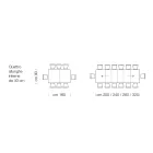 طاولة خشبية مصفحة قابلة للتمديد حتى 470 سم، صنع في إيطاليا – جورديتو Viadurini