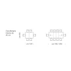 طاولة خشبية مصفحة قابلة للتمديد حتى 470 سم، صنع في إيطاليا – جورديتو Viadurini