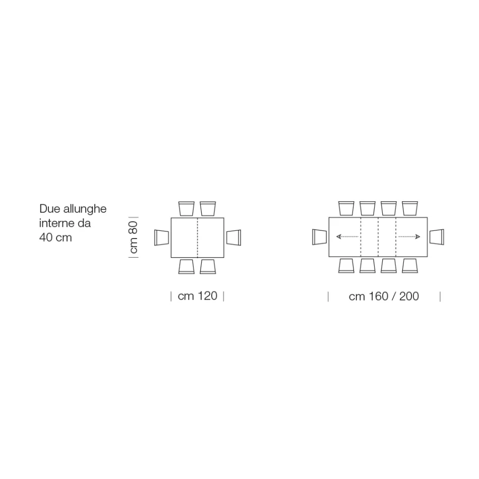 طاولة خشبية مصفحة قابلة للتمديد حتى 470 سم، صنع في إيطاليا – جورديتو Viadurini
