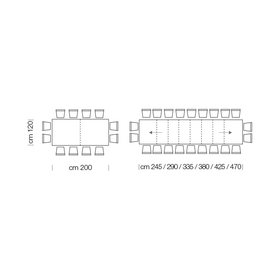 طاولة خشبية من الميلامين قابلة للتمديد حتى 470 سم، صنع في إيطاليا – جورديتو Viadurini