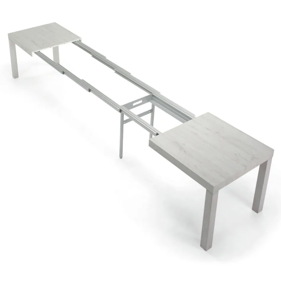 طاولة خشبية من الميلامين قابلة للتمديد حتى 470 سم، صنع في إيطاليا – جورديتو Viadurini