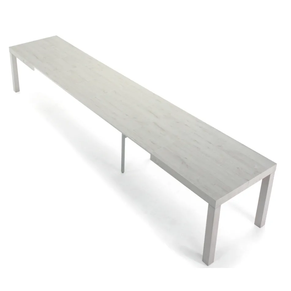 طاولة خشبية من الميلامين قابلة للتمديد حتى 470 سم، صنع في إيطاليا – جورديتو Viadurini