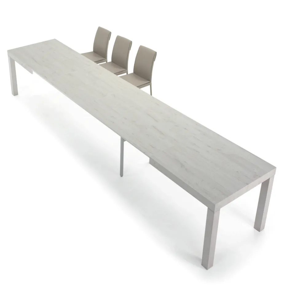 طاولة خشبية من الميلامين قابلة للتمديد حتى 470 سم، صنع في إيطاليا – جورديتو Viadurini