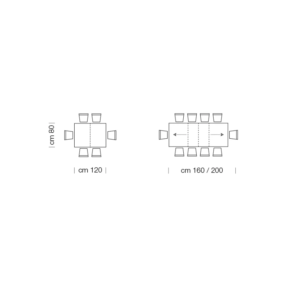 طاولة خشبية من الميلامين قابلة للتمديد حتى 470 سم، صنع في إيطاليا – جورديتو Viadurini