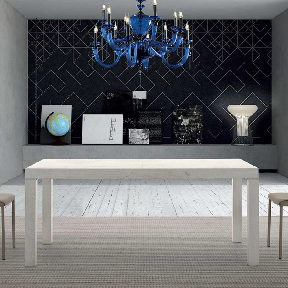 طاولة خشبية من الميلامين قابلة للتمديد حتى 470 سم، صنع في إيطاليا – جورديتو Viadurini