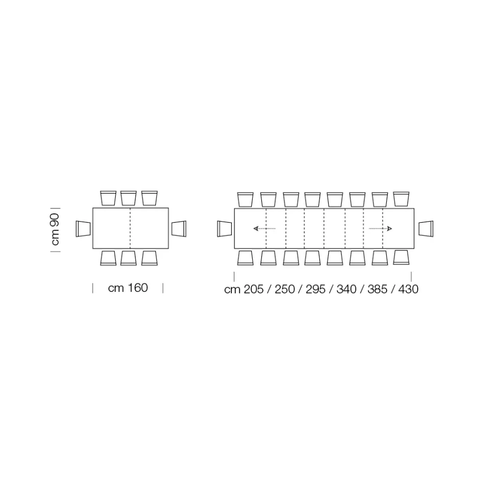 طاولة خشبية من الميلامين قابلة للتمديد حتى 470 سم، صنع في إيطاليا – جورديتو Viadurini