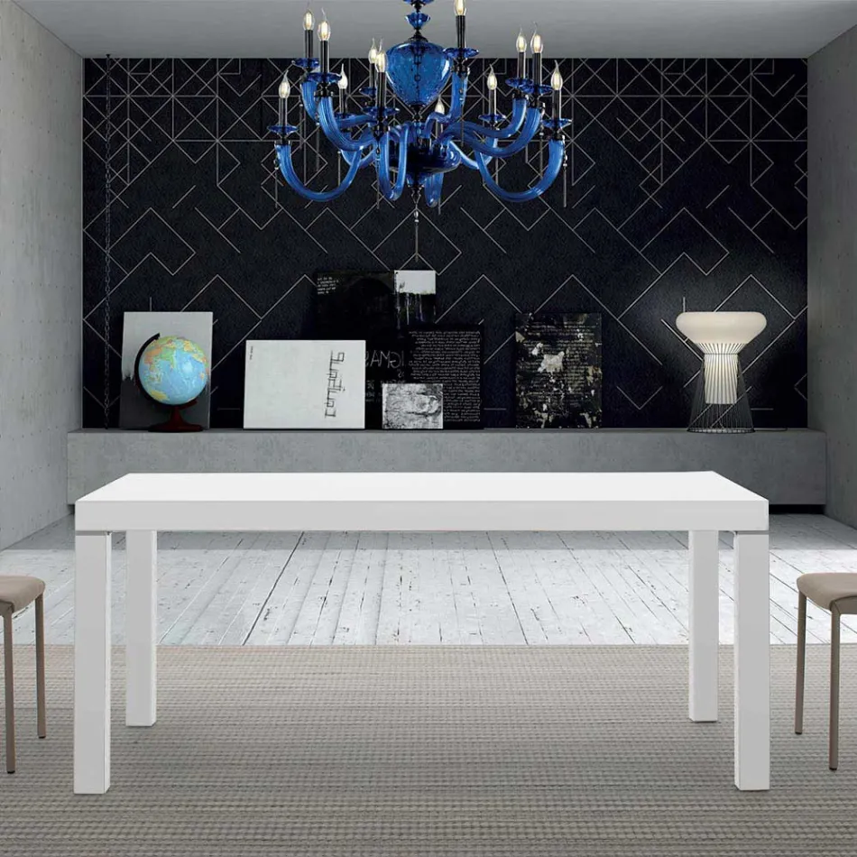 طاولة خشبية من الميلامين قابلة للتمديد حتى 470 سم، صنع في إيطاليا – جورديتو Viadurini