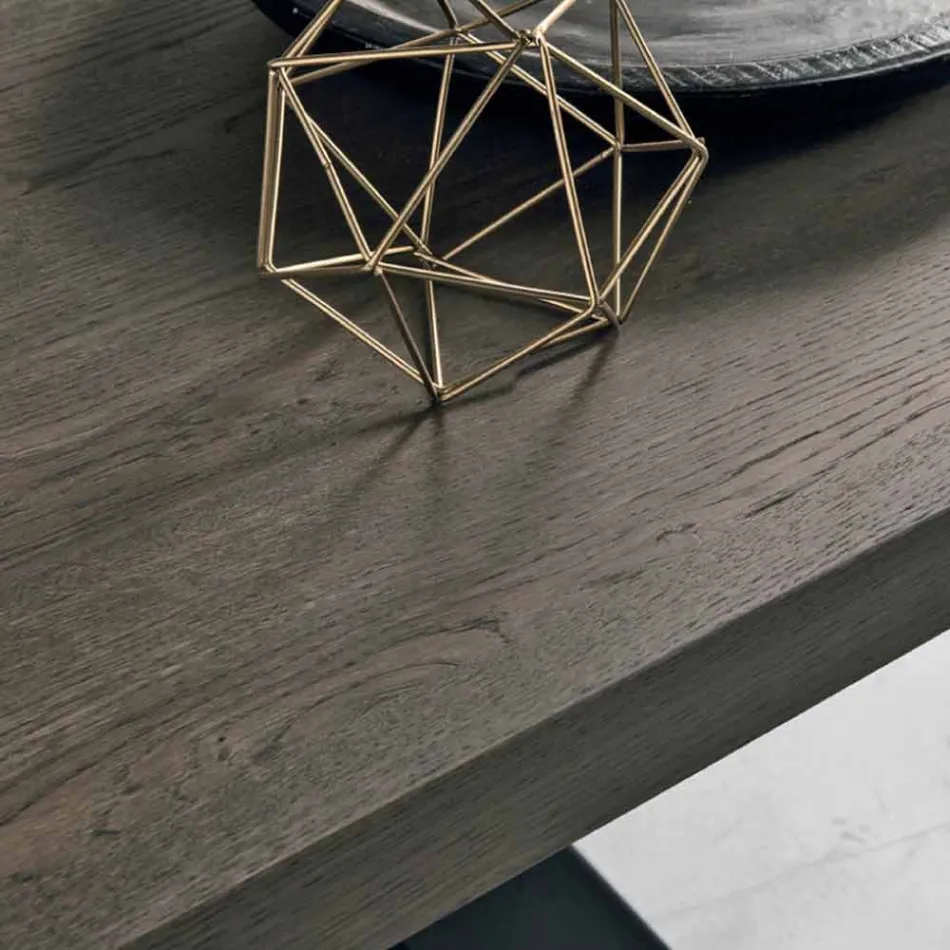 طاولة بلوط حديثة معقودة مصنوعة في إيطاليا من زيربا Viadurini