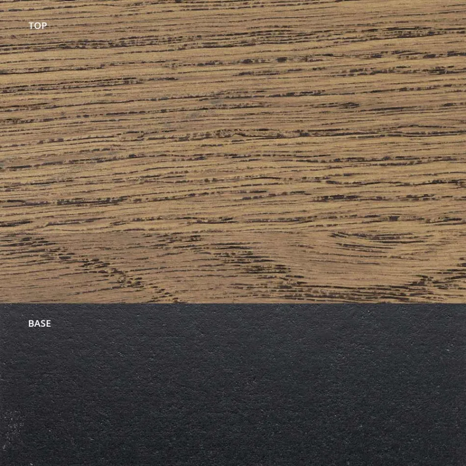 طاولة مصنوعة من خشب البلوط المطلي والمعدن من ماسيلاتو، صنع في إيطاليا - سيول Viadurini