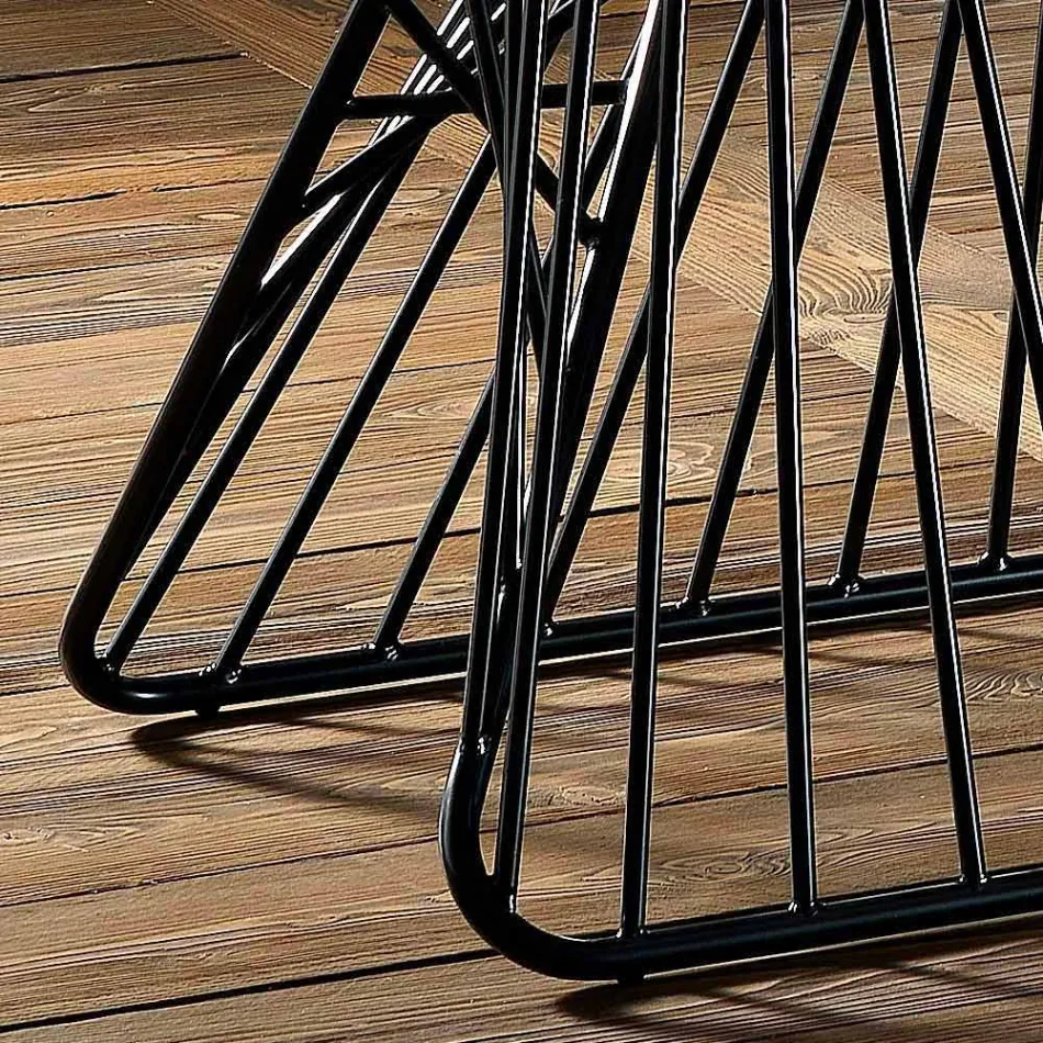 طاولة زجاجية مقواة بتصميم عصري مصنوعة في إيطاليا، ميتيا Viadurini