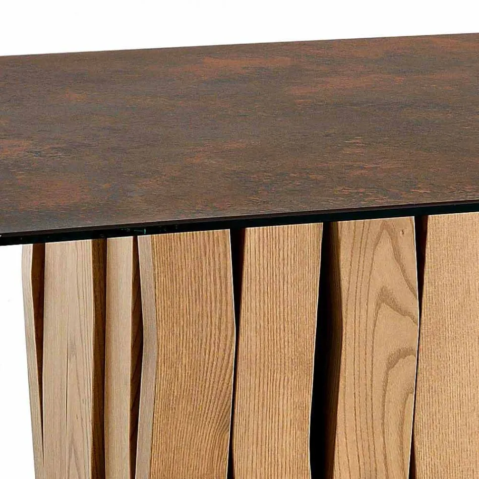 طاولة سيراميك زجاجية بتصميم عصري مصنوعة في إيطاليا، إيجيستو Viadurini