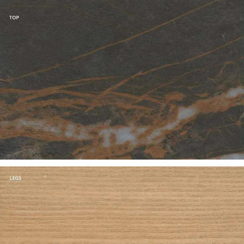 طاولة سيراميك زجاجية بتصميم عصري مصنوعة في إيطاليا، إيجيستو Viadurini