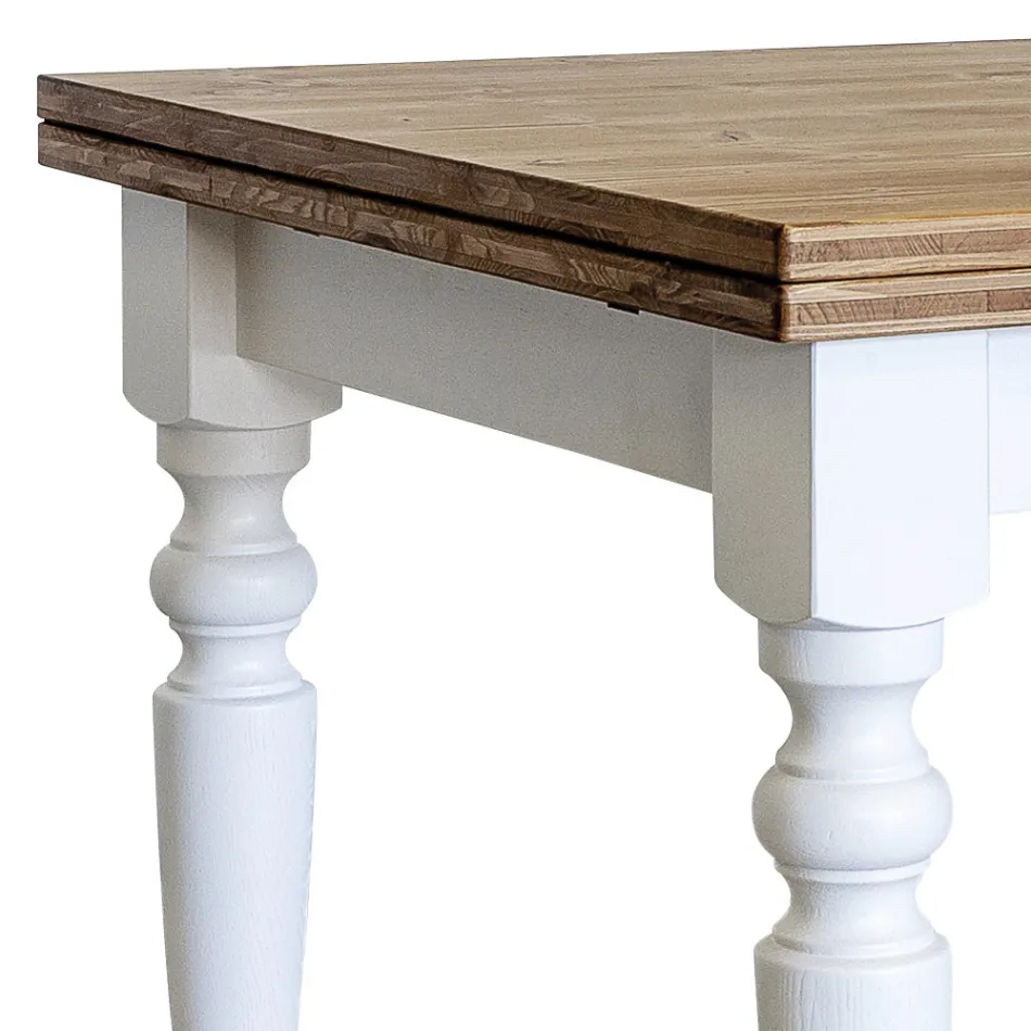 طاولة معيشة قابلة للتمديد من خشب التنوب النوردي، صنع في إيطاليا - بينيدورم Viadurini