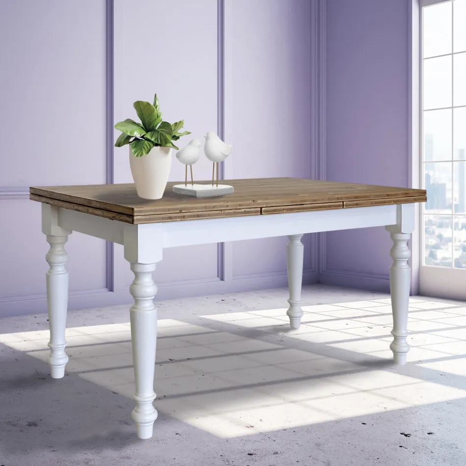 طاولة معيشة قابلة للتمديد من خشب التنوب النوردي، صنع في إيطاليا - بينيدورم Viadurini