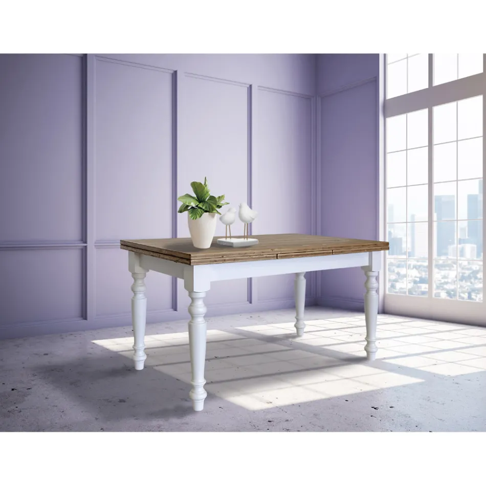 طاولة معيشة قابلة للتمديد من خشب التنوب النوردي، صنع في إيطاليا - بينيدورم Viadurini