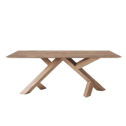 طاولة معيشة من خشب الجوز الصلب المعقود، صنع في إيطاليا - بورومير Viadurini