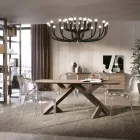 طاولة معيشة من خشب الجوز الصلب المعقود، صنع في إيطاليا - بورومير Viadurini