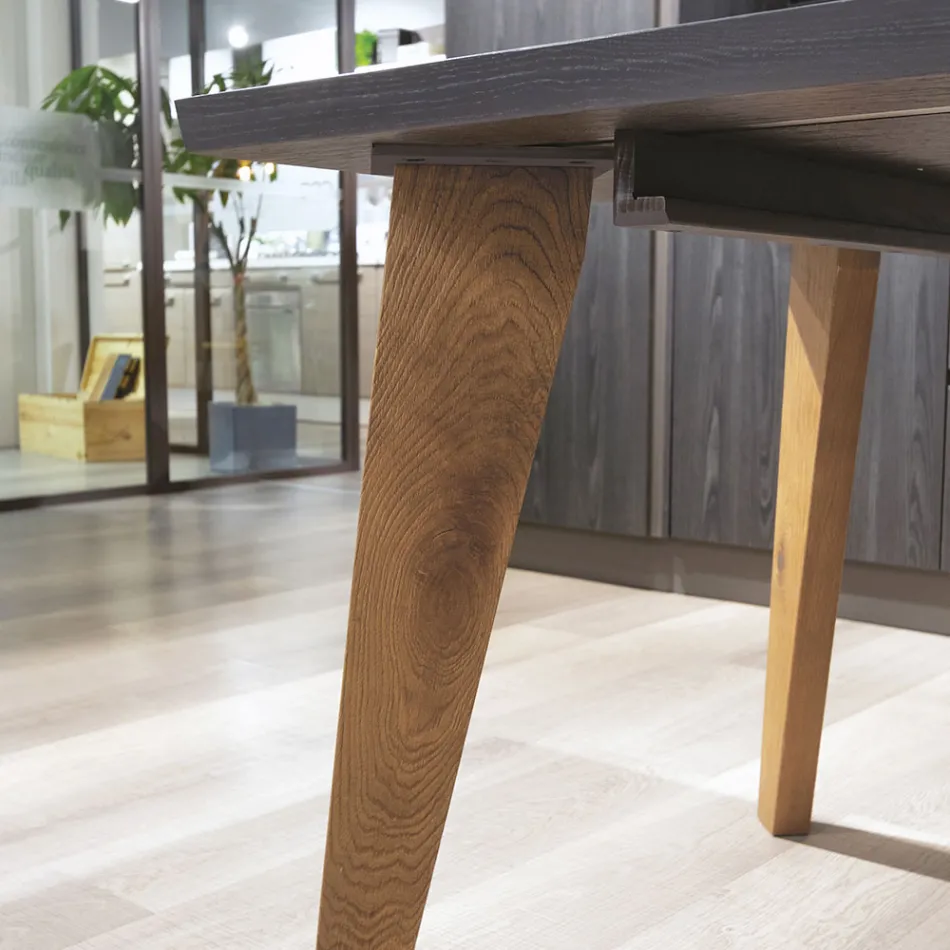 طاولة معيشة من خشب البلوط ماسيلاتو متوفرة بحواف متنوعة، صنع في إيطاليا - تري بيرد Viadurini