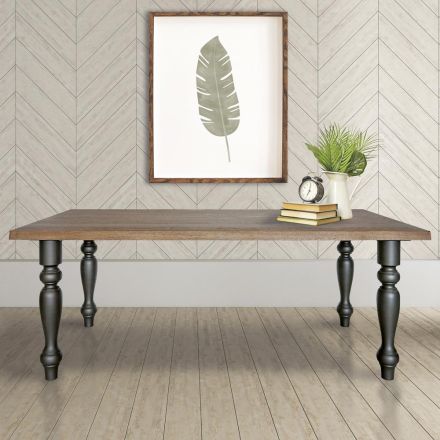 طاولة معيشة مطلية بخشب البلوط الصلب، صنع في إيطاليا - جيولييه Viadurini