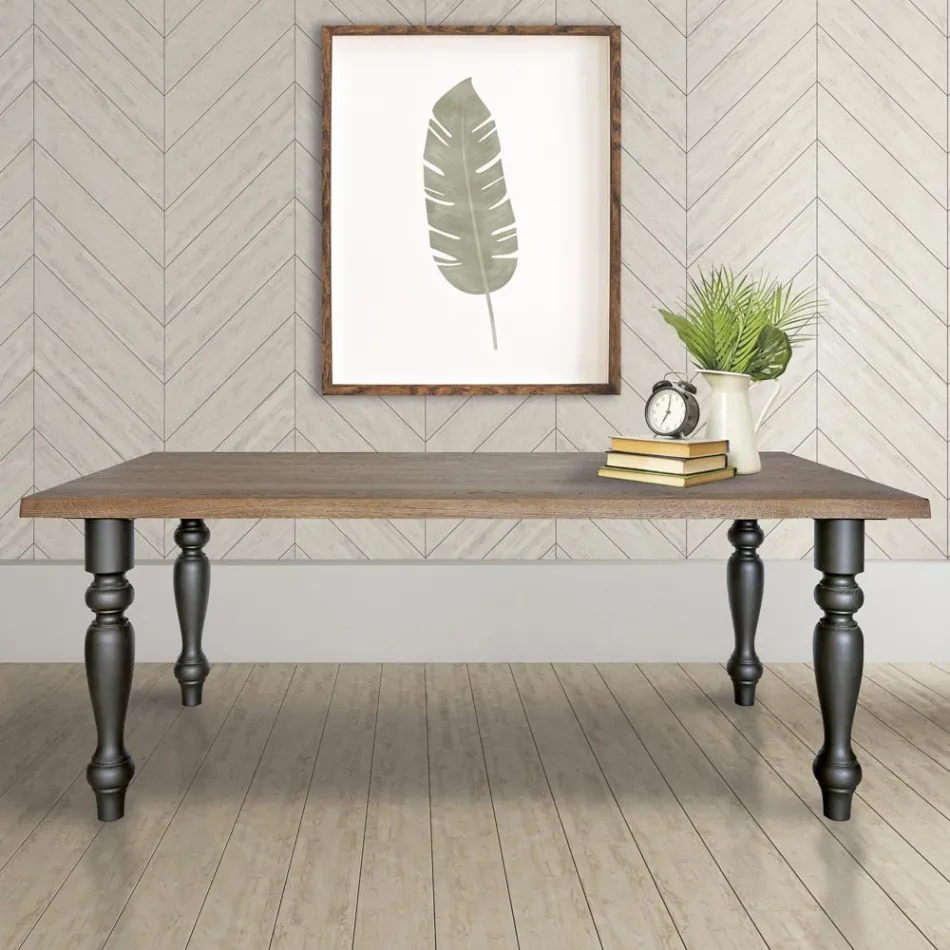 طاولة معيشة مطلية بخشب البلوط الصلب، صنع في إيطاليا - جيولييه Viadurini