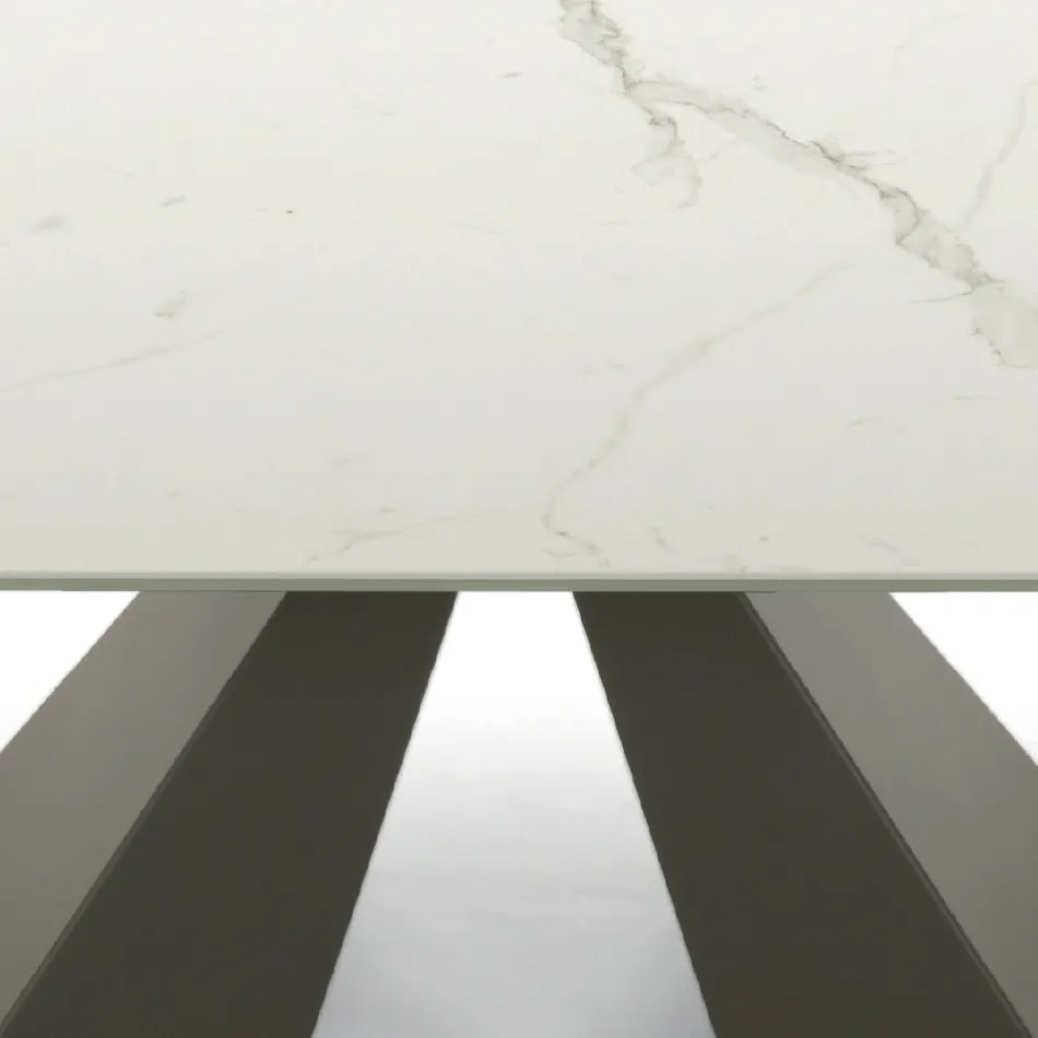 طاولة حديثة قابلة للتمديد حتى 278 سم مصنوعة من السيراميك الإيطالي - دالماتيان Viadurini