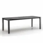 طاولة حديثة قابلة للتمديد مصنوعة من الخزف الحجري وخشب الزان في إيطاليا من تصميم دوتشيو Viadurini