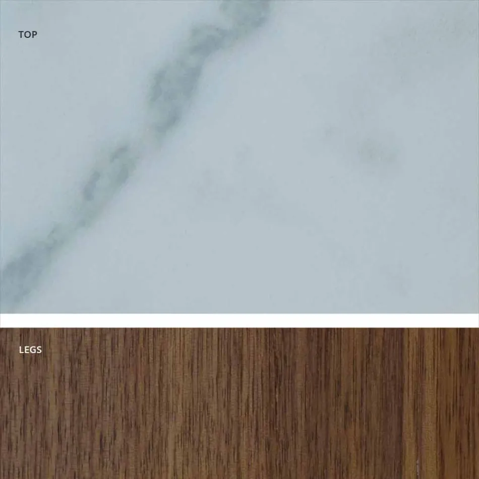 طاولة حديثة ذات سطح من الفخار بتأثير الرخام، صنعت في إيطاليا، أدرانو Viadurini