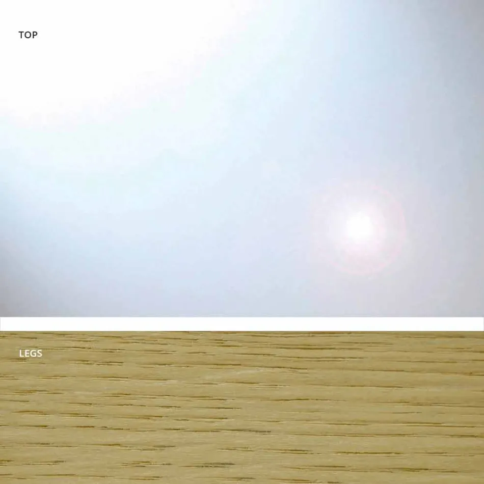 طاولة حديثة مصنوعة من الزجاج والبلوط الطبيعي من إنتاج Acciano في إيطاليا Viadurini