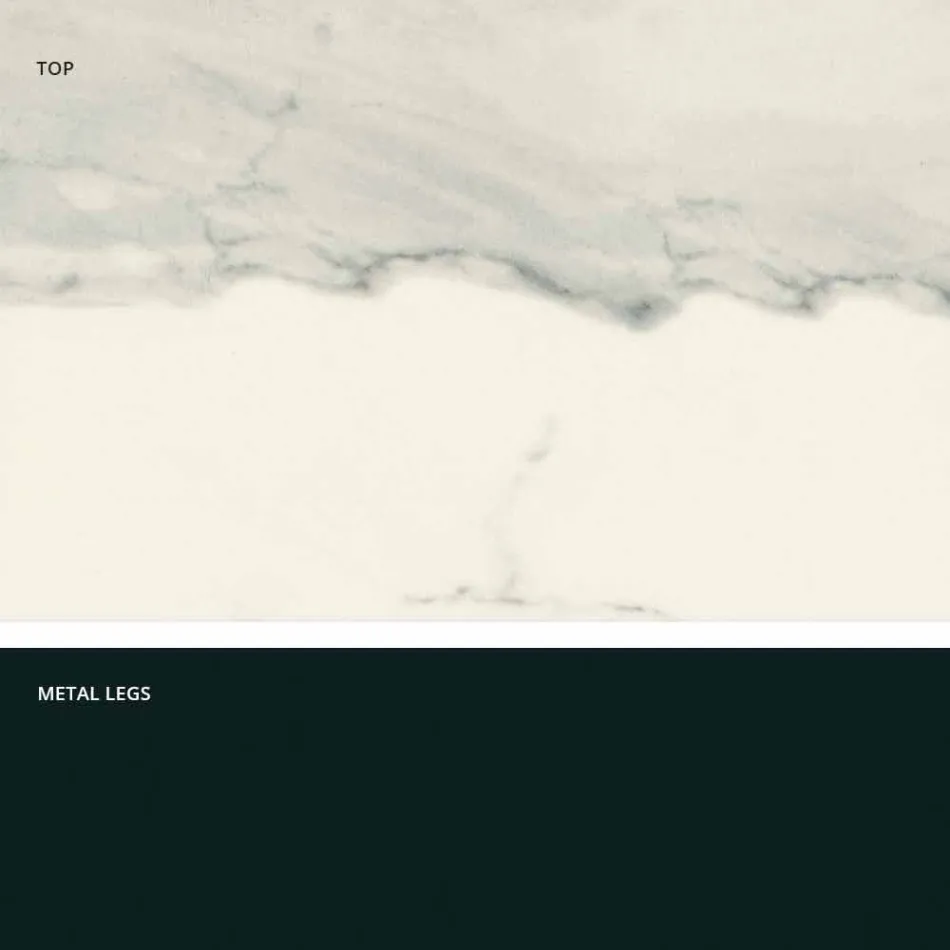 طاولة حديثة من الزجاج والسيراميك والمعادن مصنوعة في إيطاليا، ديونيجي Viadurini