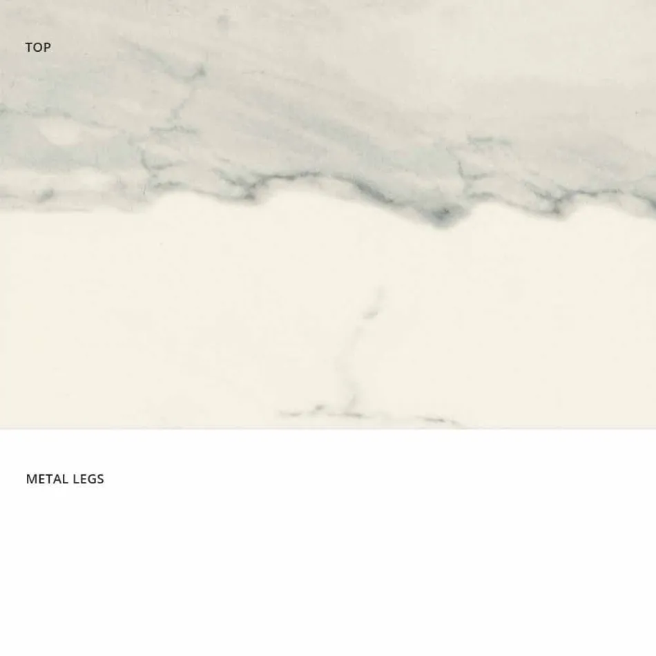 طاولة حديثة من الزجاج والسيراميك والمعادن مصنوعة في إيطاليا، ديونيجي Viadurini