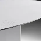 طاولة طعام بيضاوية من خشب رقائقي بقشرة خشب الدردار - برج الجدي Viadurini