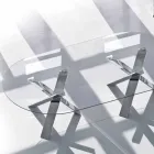 طاولة بتصميم بيضاوي من الكريستال مقاس 220×120 سم مصنوعة في إيطاليا شجرة Viadurini