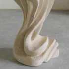 Oval stone table with crystal top in modern Agave design Viadurini