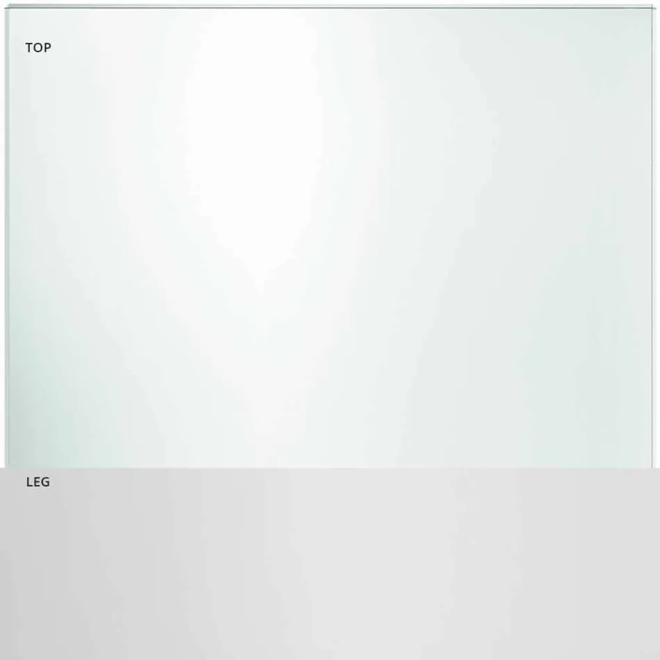 سطح طاولة من الزجاج الشفاف للغاية وأرجل معدنية، 3 تشطيبات و4 أحجام - سبيك Viadurini