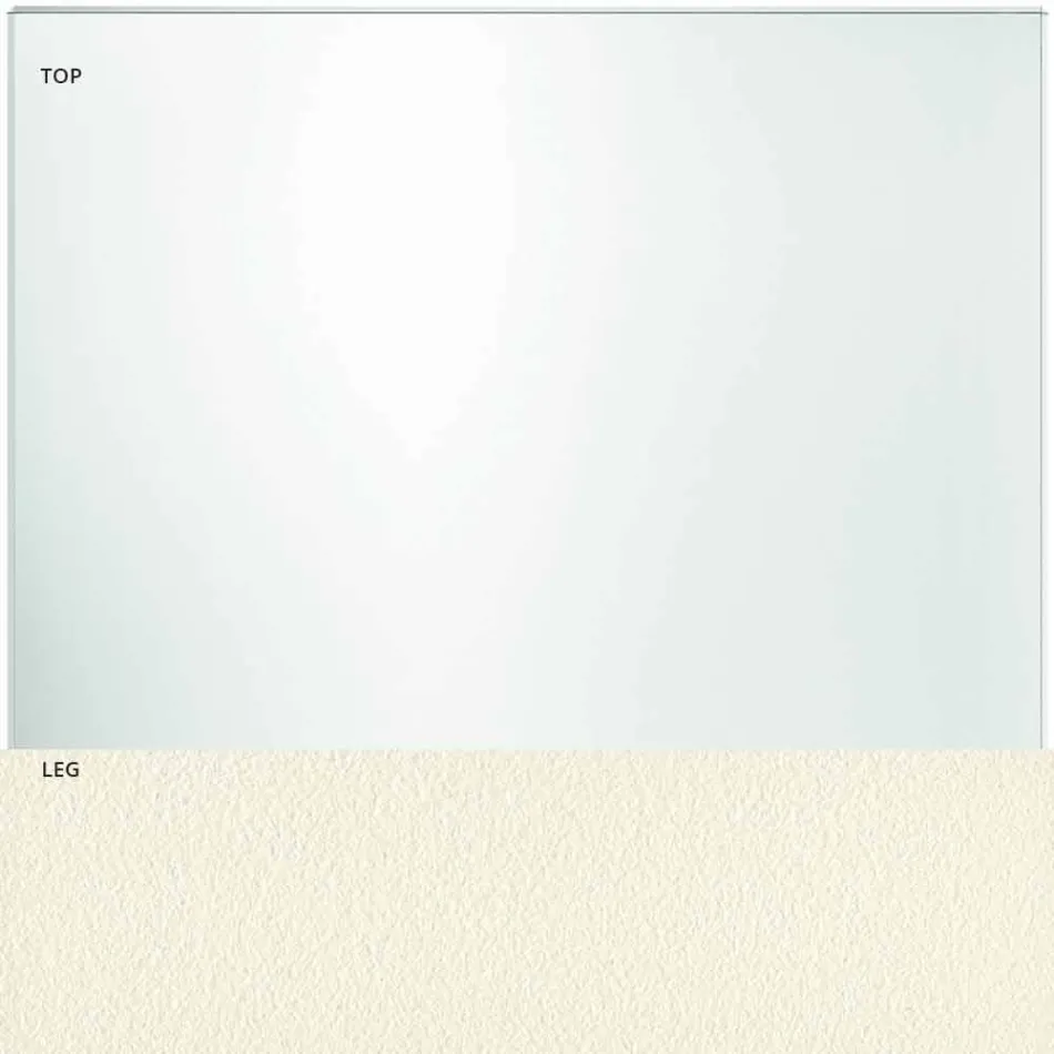 سطح طاولة من الزجاج الشفاف للغاية وأرجل معدنية، 3 تشطيبات و4 أحجام - سبيك Viadurini