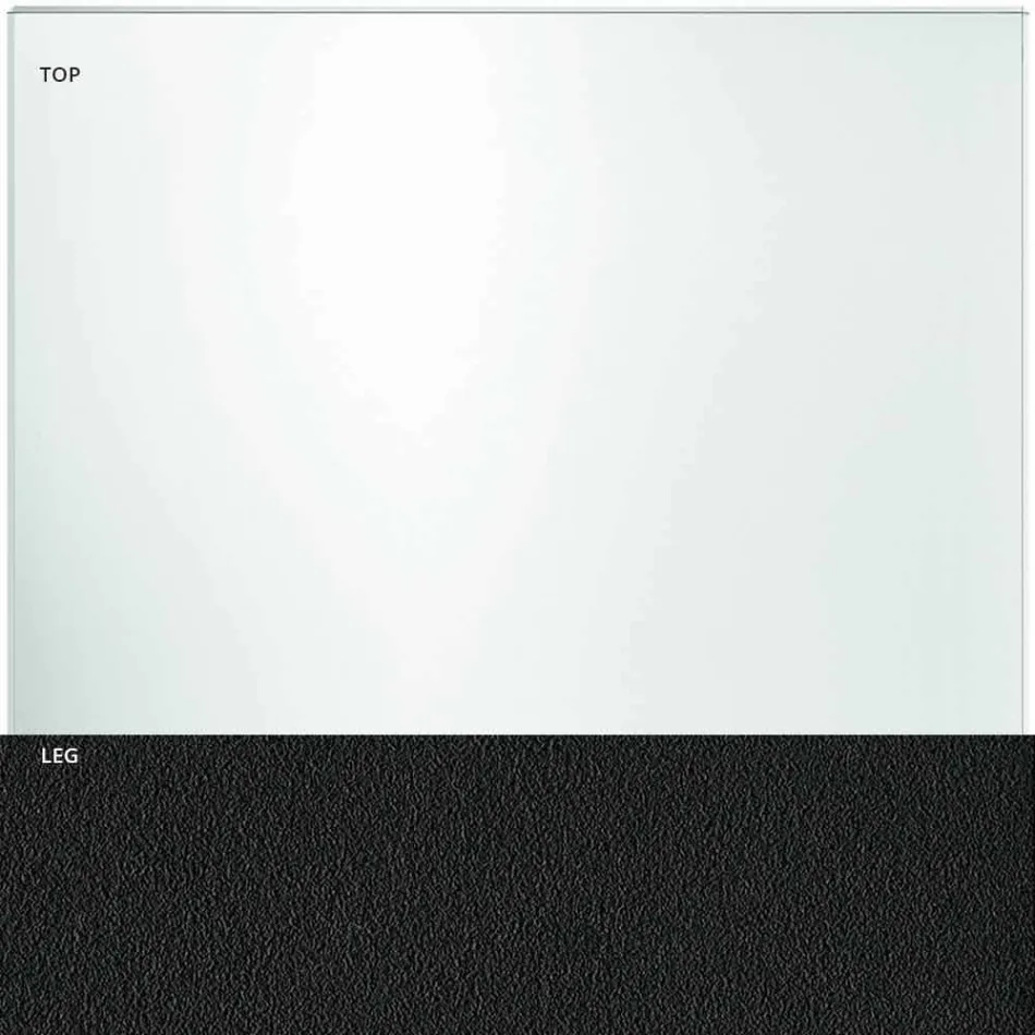 سطح طاولة من الزجاج الشفاف للغاية وأرجل معدنية، 3 تشطيبات و4 أحجام - سبيك Viadurini