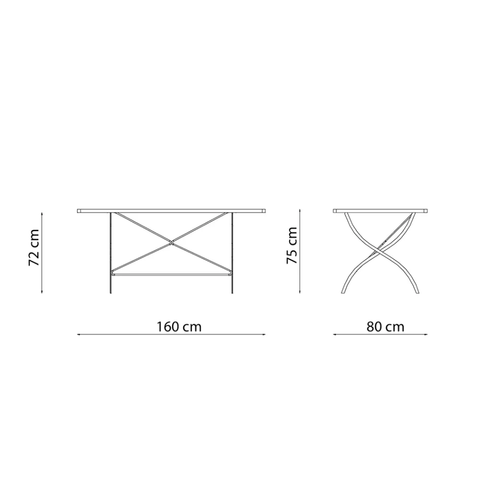 طاولة خارجية قابلة للطي من الفولاذ المجلفن، صنع في إيطاليا - سيلفاجيا Viadurini