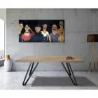 طاولة مطلية من خشب البلوط المعقود والمعدن، صنع في إيطاليا - لواندا Viadurini