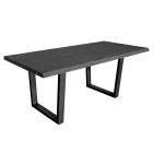 طاولة مطلية من خشب البلوط المربع المعقود وقاعدة معدنية مصنوعة في إيطاليا - بيلار Viadurini