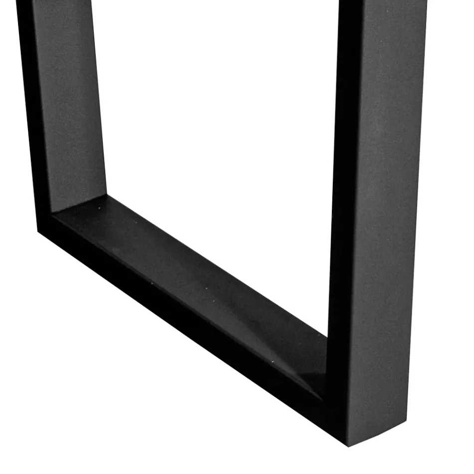 طاولة مطلية من خشب البلوط المربع المعقود وقاعدة معدنية مصنوعة في إيطاليا - بيلار Viadurini