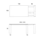 طاولة طعام قابلة للتمديد حتى 2.8 متر، سطح معدني وسيراميك مطفي - رشيد Viadurini