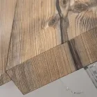 طاولة طعام قابلة للتمديد حتى ٢٥٥ سم مصنوعة من زجاج شبكي وخشب، صنع في إيطاليا - فرانسواز Viadurini