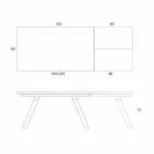 طاولة طعام قابلة للتمديد بسطح سيراميك حتى 2.8 متر، صنع في إيطاليا - باولوتشيو Viadurini