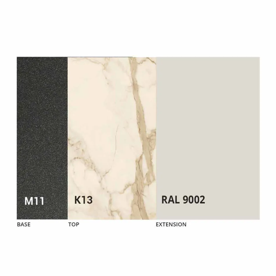 طاولة طعام قابلة للتمديد بسطح سيراميك حتى 2.8 متر، صنع في إيطاليا - باولوتشيو Viadurini