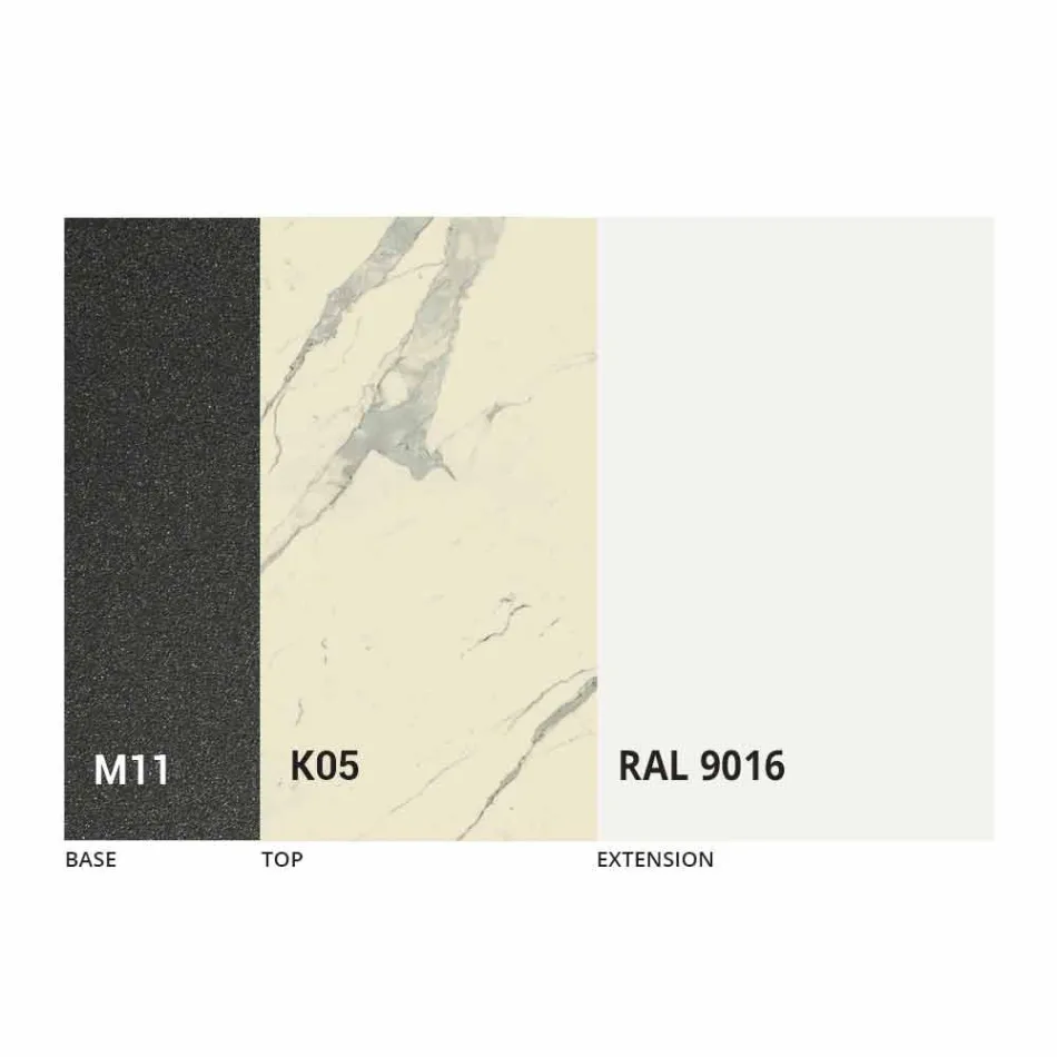 طاولة طعام قابلة للتمديد بسطح سيراميك حتى 2.8 متر، صنع في إيطاليا - باولوتشيو Viadurini