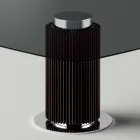 طاولة طعام بسطح زجاجي مربع وقاعدة خشبية، صنع في إيطاليا - كوادرو Viadurini