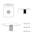 طاولة طعام بسطح زجاجي مربع وقاعدة خشبية، صنع في إيطاليا - كوادرو Viadurini